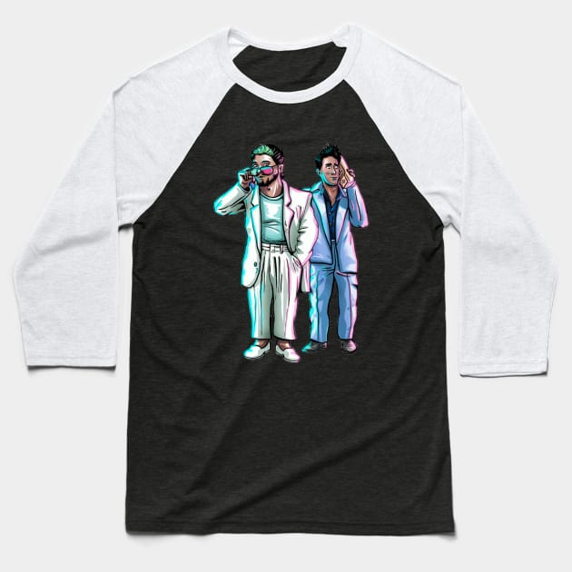 Chris and Richard Baseball T-Shirt by thelatenightbros